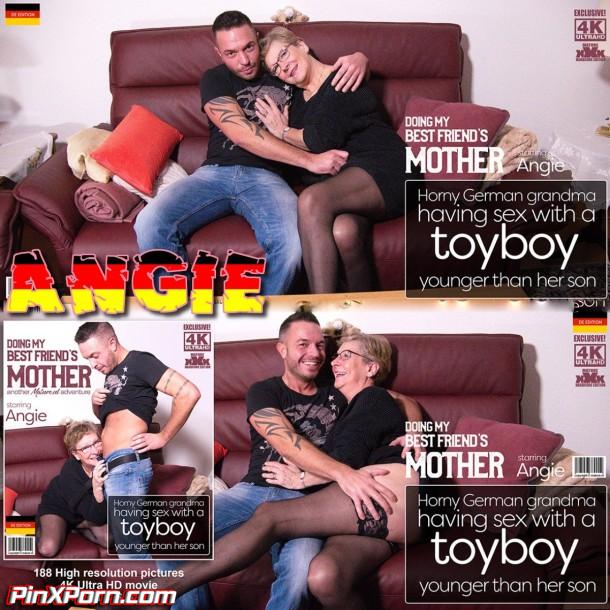DE German GrandMA, grandmother having sex with her young friend, Andy, Angie