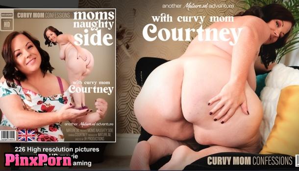 Curvy British mom Courtney with her big ass knows how to please her shaved pussy when she’s alone