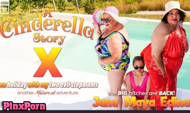 Stepdaughter Maya must get down on holiday with her two Evil Stepmoms Jana & Edina, Lesbian